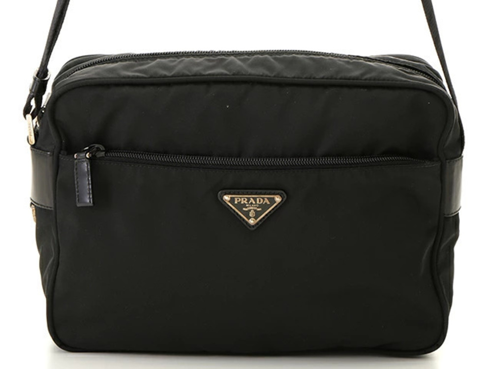 Prada shoulder bag leather black cross body